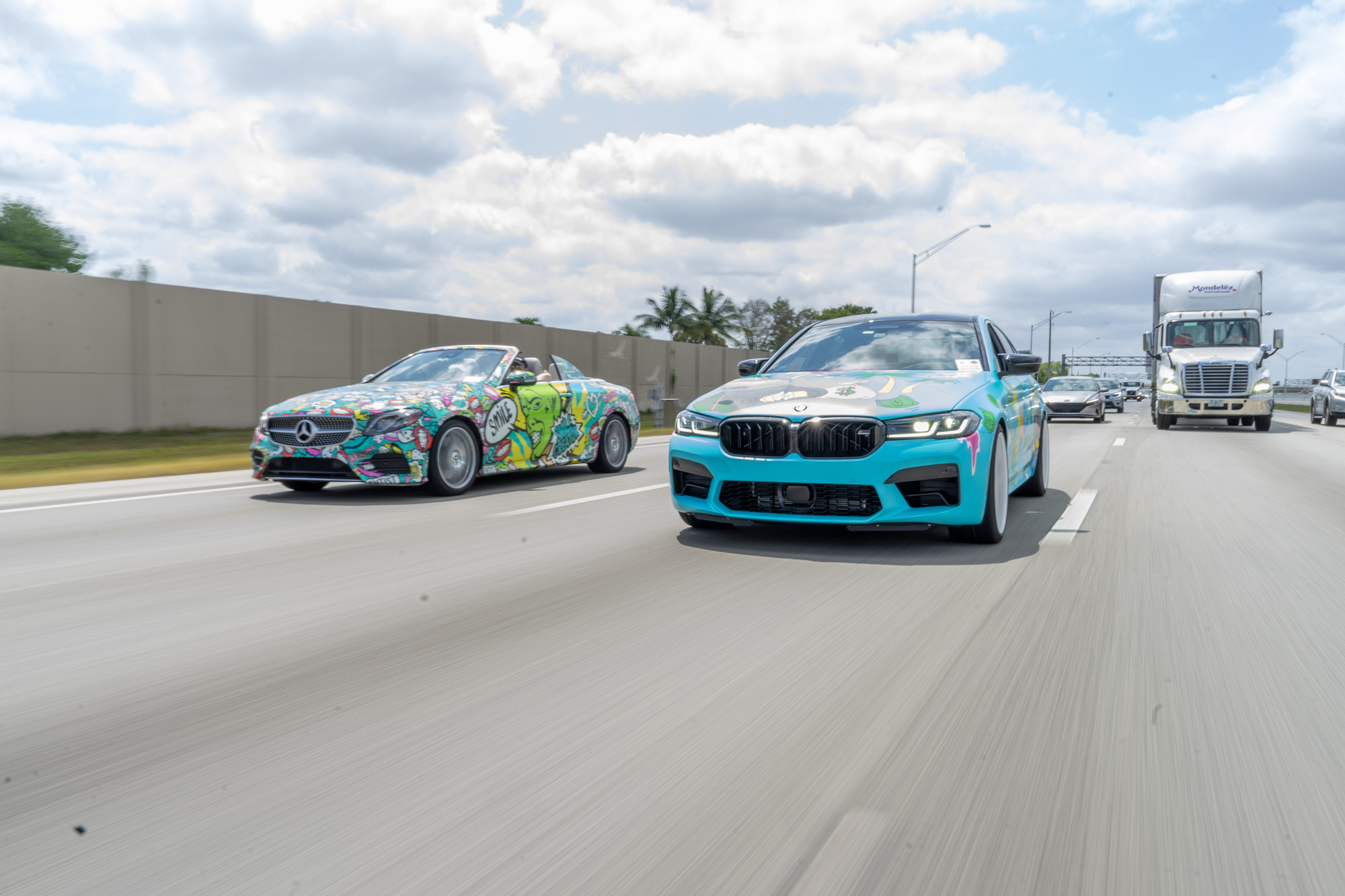 Satin wrap finish on vehicle in Miami sun